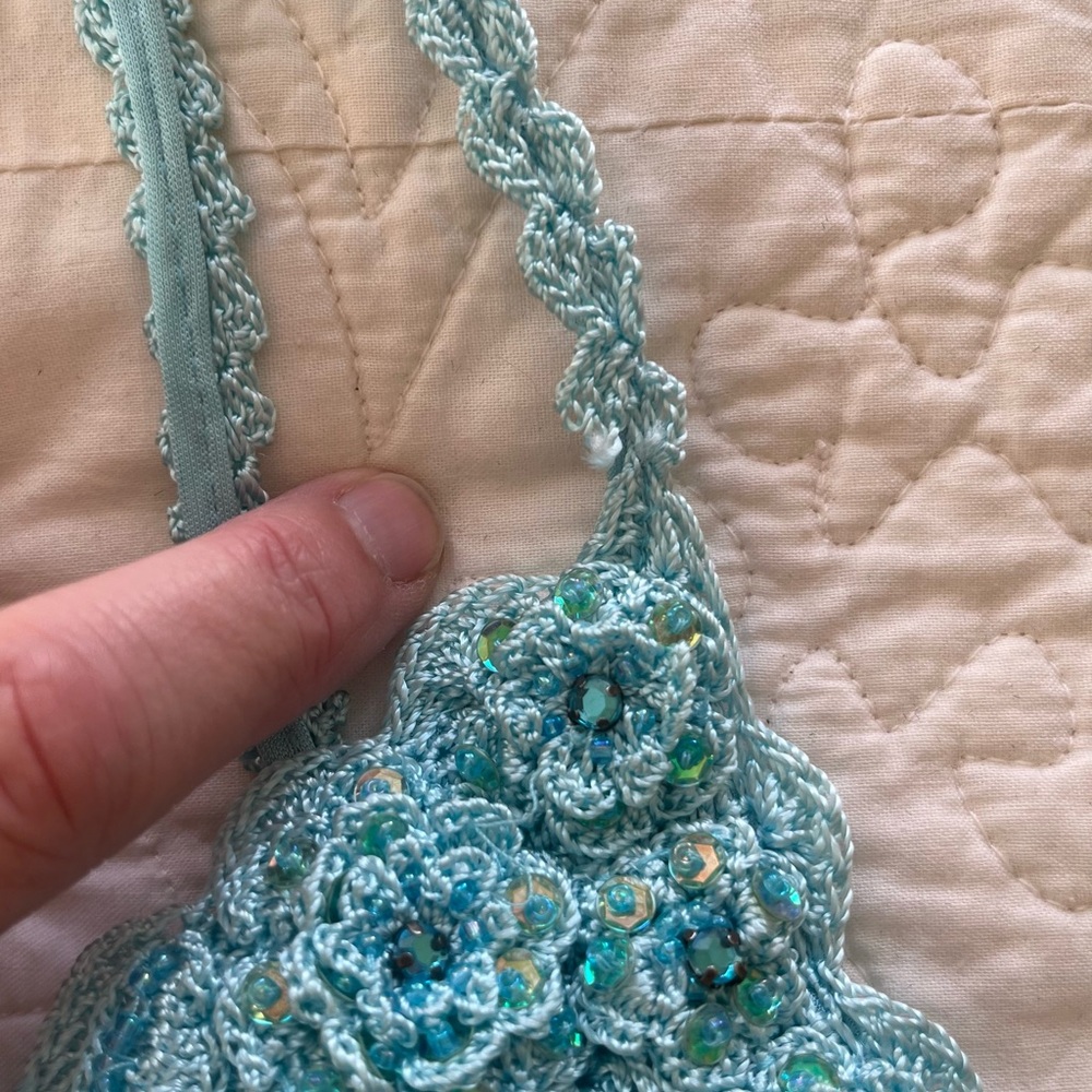 Janine Crochet and Lace Dress. Turquoise. Size M - Picture 6 of 16